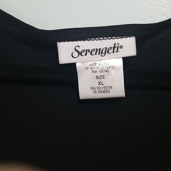 Serengeti modest, minimalist black mid length dress. Size XL. - Picture 3 of 5